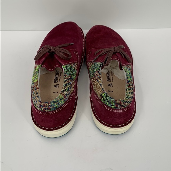 Birkenstock Memphis loafer shoe lace tie burgundy suede leather wine new 42 11 9 main image 7